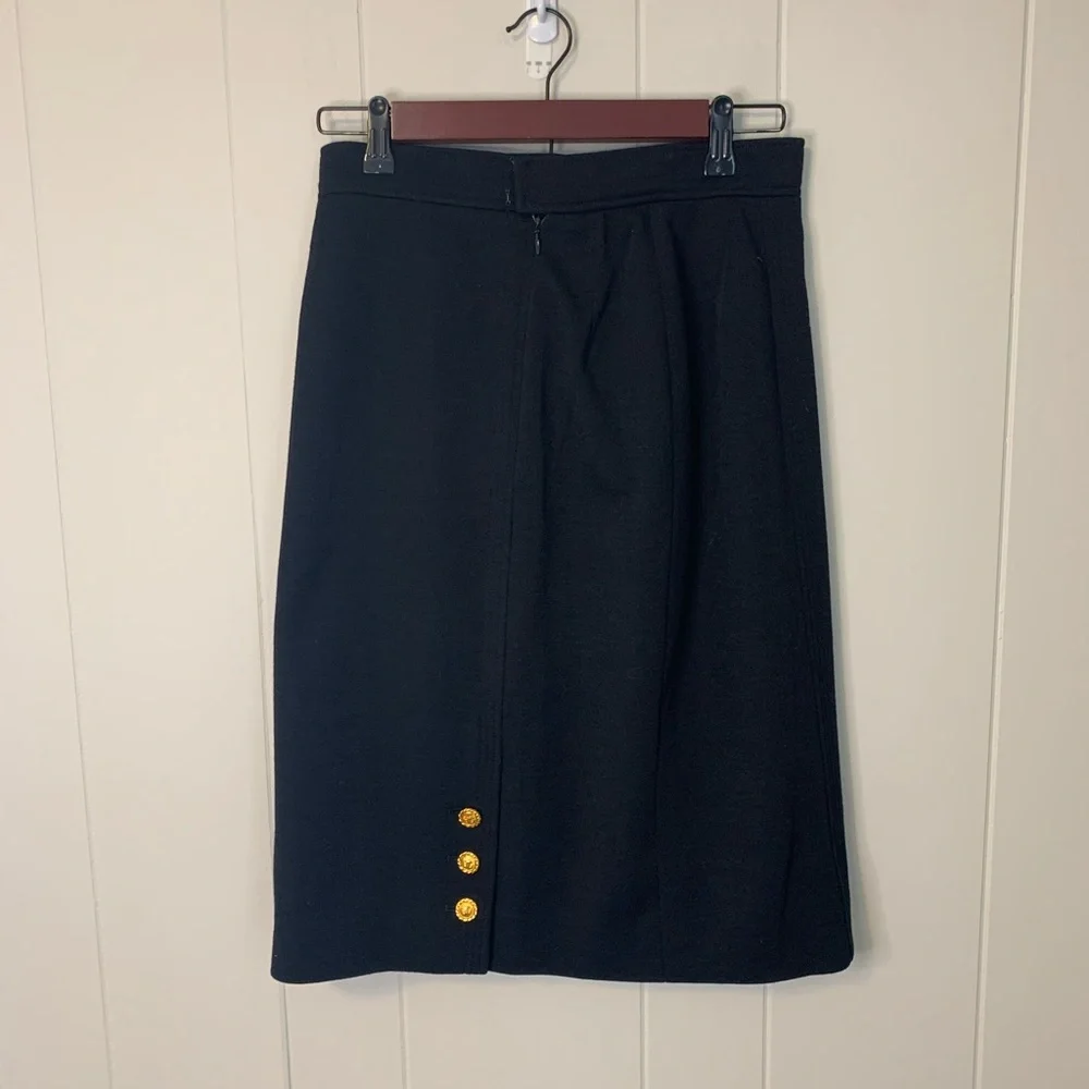 Chanel Vintage Pencil Skirt Black Size 6 - Picture 4 of 9
